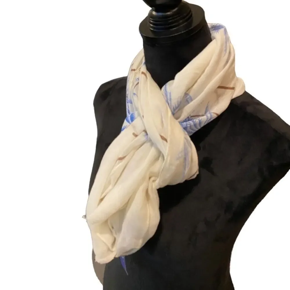 JC Fashion Palm Tree Print Scarf Women's One Size New with Tags